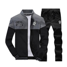 Load image into Gallery viewer, Fashion Men Sets 2019 Autumn Winter Sporting Suit Sweatshirt +Sweatpants Mens Clothing 2 Pieces Sets Slim Tracksuit Asian Size