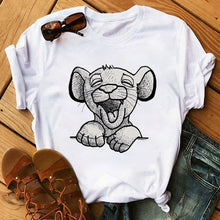Load image into Gallery viewer, New Lovely Lion King Women tshirts Cartoon Printed Tees Funny Harajuku Female T Shirt Korean Short Sleeves Tops Female Clothing