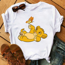 Load image into Gallery viewer, New Lovely Lion King Women tshirts Cartoon Printed Tees Funny Harajuku Female T Shirt Korean Short Sleeves Tops Female Clothing
