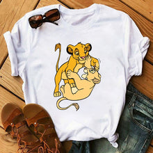 Load image into Gallery viewer, New Lovely Lion King Women tshirts Cartoon Printed Tees Funny Harajuku Female T Shirt Korean Short Sleeves Tops Female Clothing