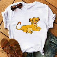 Load image into Gallery viewer, New Lovely Lion King Women tshirts Cartoon Printed Tees Funny Harajuku Female T Shirt Korean Short Sleeves Tops Female Clothing