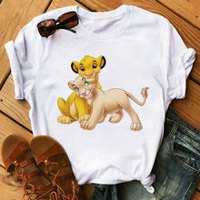 Load image into Gallery viewer, New Lovely Lion King Women tshirts Cartoon Printed Tees Funny Harajuku Female T Shirt Korean Short Sleeves Tops Female Clothing