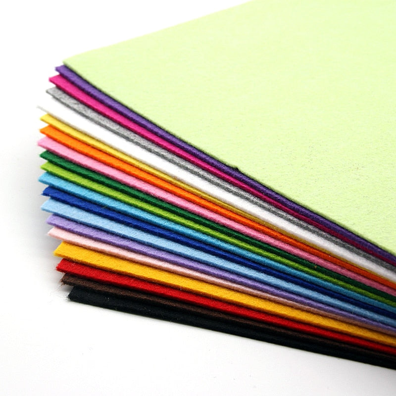 19pcs/lot High Quality 2mm 30*30cm Mix Colors Non Woven Felt Fabric Polyester Cloth Felts DIY Bundle For Sewing Dolls Craft New
