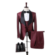 Load image into Gallery viewer, JELTONEWIN 2020 White Floral Royal Blue Rim Stage Clothing For Men Suit 3 Pieces Mens Wedding Suits Costume Groom Tuxedo Formal
