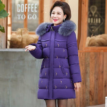 Load image into Gallery viewer, Middle-aged and Elderly Women&#39;s Clothing, Winter Women&#39;s Mid-length Cotton Women, Cotton Padded Jackets
