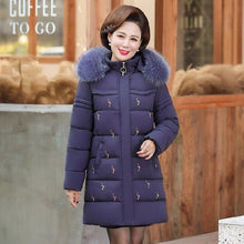 Load image into Gallery viewer, Middle-aged and Elderly Women&#39;s Clothing, Winter Women&#39;s Mid-length Cotton Women, Cotton Padded Jackets

